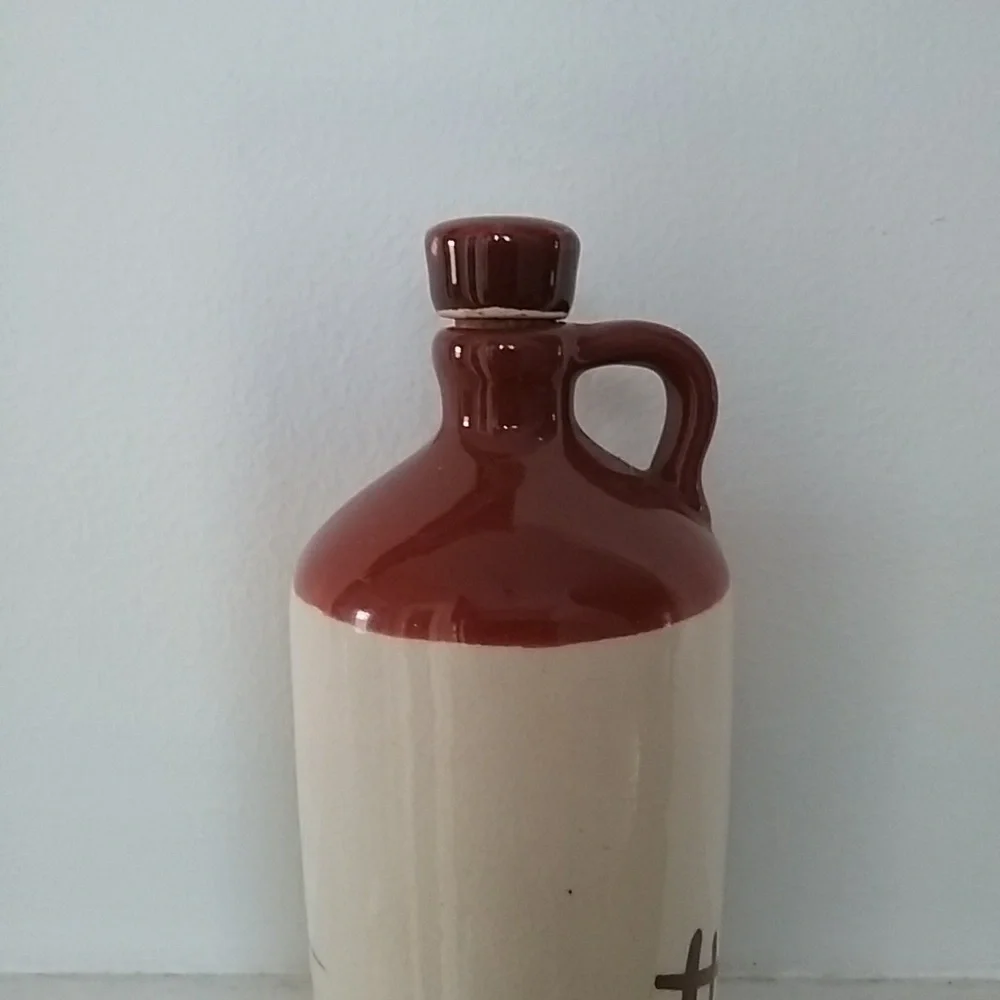VTG RELCO JAPAN Blue Rooster Brown Stoneware VINEGAR with PEPPER